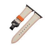  Dây da thật Swift xám chỉ cam cho Apple Watch 