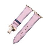  Dây da thật Swift hồng chỉ xanh cho Apple Watch 
