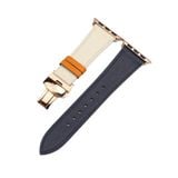  Dây da thật Swift xanh navy phối trắng cho Apple Watch 