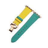  Dây da thật Swift xanh ngọc phối vàng cho Apple Watch 