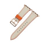  Dây da thật Swift xám chỉ cam cho Apple Watch 