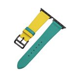  Dây da thật Swift xanh ngọc phối vàng cho Apple Watch 