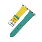  Dây da thật Swift xanh ngọc phối vàng cho Apple Watch 