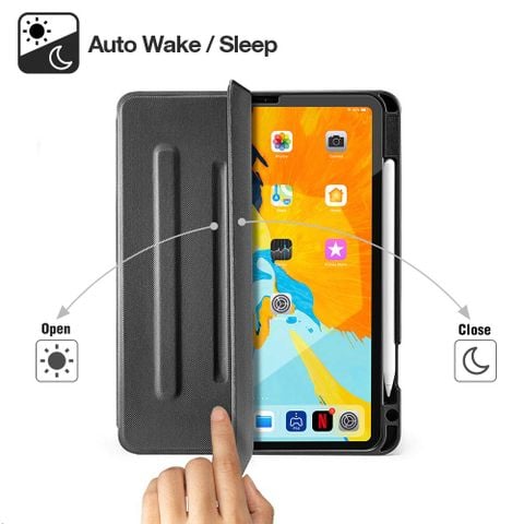  Bao da Tomtoc từ tính đa góc (Magnetic Kickstand) hỗ trợ sạc không dây Apple Pencil 