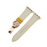  Dây da thật Swift Xám chỉ Vàng cho Apple Watch 