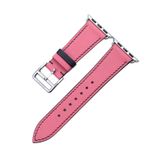  Dây da thật Swift hồng chỉ đen cho Apple Watch 