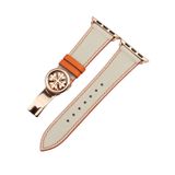  Dây da thật Swift xám chỉ cam cho Apple Watch 