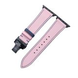  Dây da thật Swift hồng chỉ xanh cho Apple Watch 