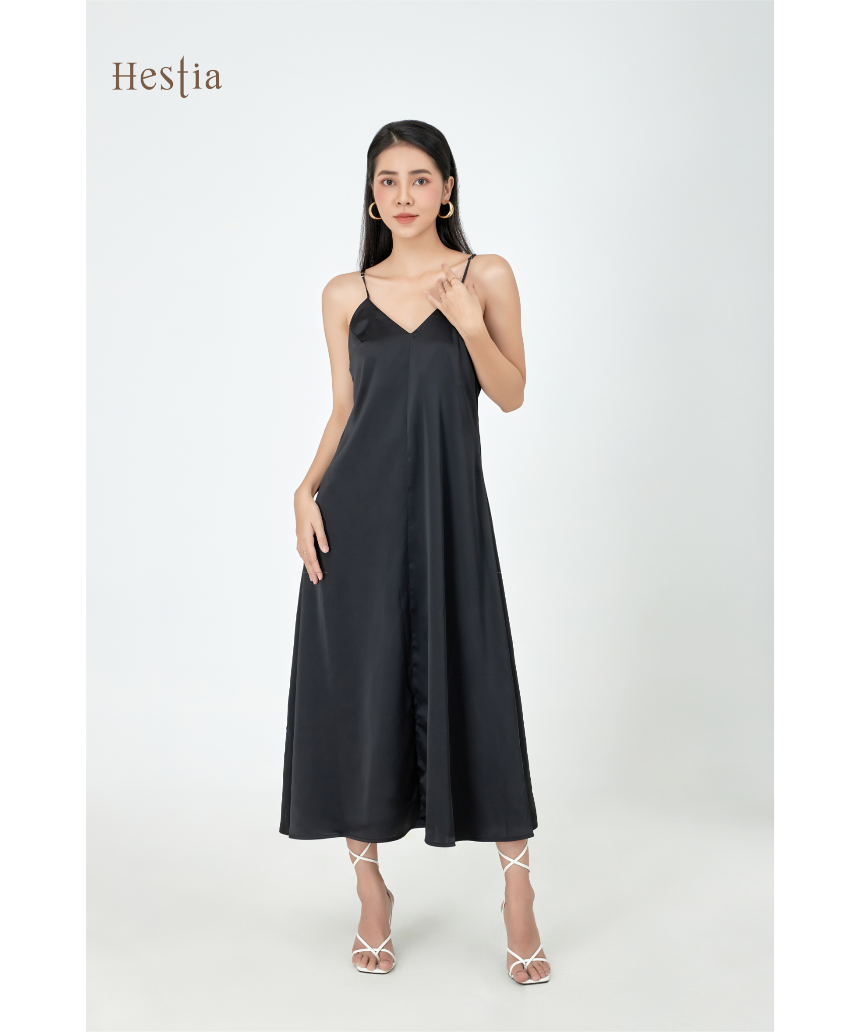 Đầm dài 2 dây lụa cao cấp – Hestia Fashion