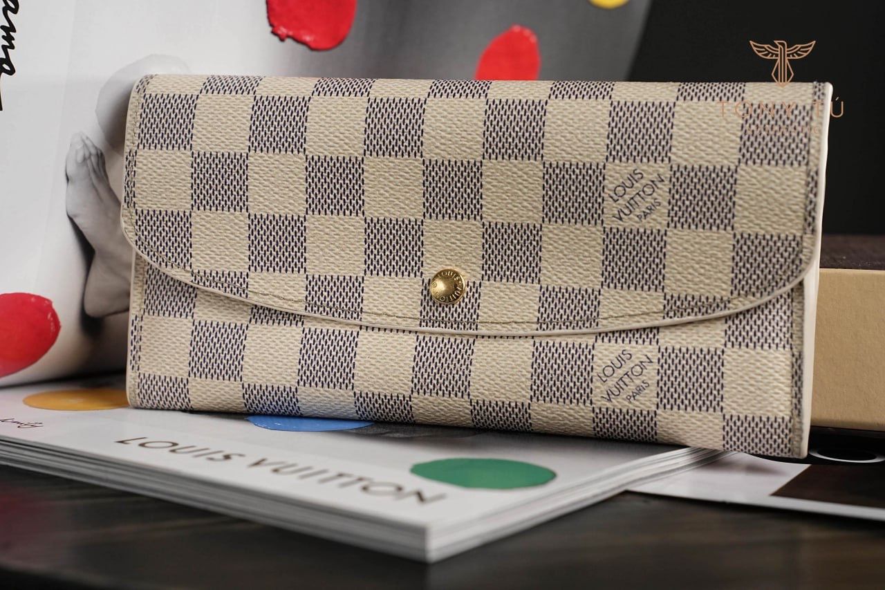 Ví LV Sarah Wallet Monogram Coated Canvas màu nâu 19cm best quality #17 Ví LV Sarah Wallet Monogram Coated Canvas màu nâu 19cm best quality