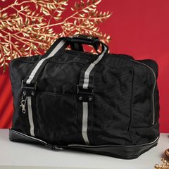 Túi du lịch Bally Switzerland Black Stripe Size 40 kèm Pouch - TTA3679