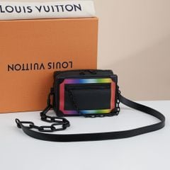 Túi đeo Louis Vuitton Mini Soft Trunk Black/ Rainbow size 18