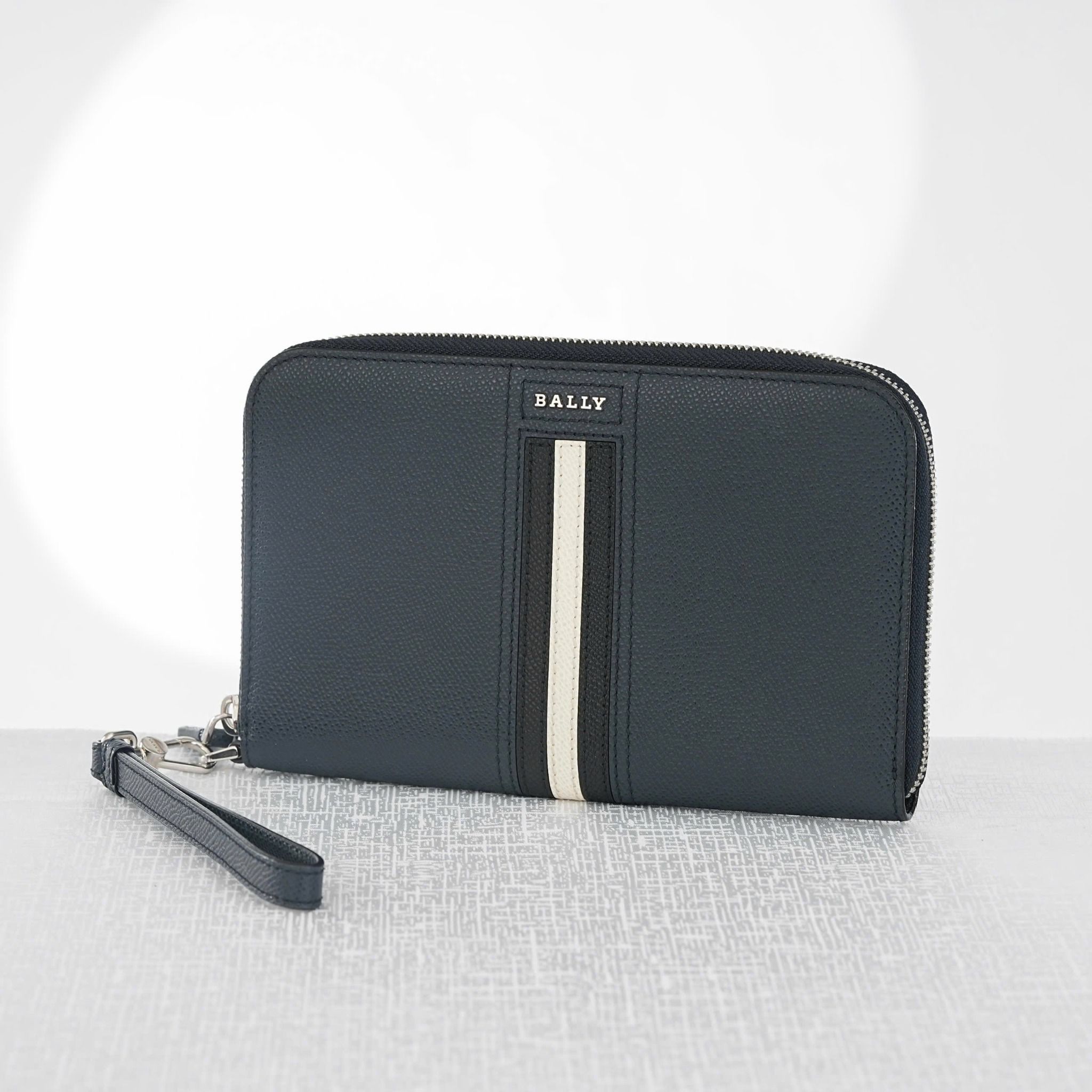 Ví Zippy Bally Switzerland Stripe Navy Blue Cowhide - TTA3674