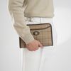 Clutch Burberry Brown Plaid Nova Check Canvas - TTA4734