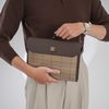 Clutch Burberry Brown Plaid Nova Check Canvas/Saffiano - TTA4674