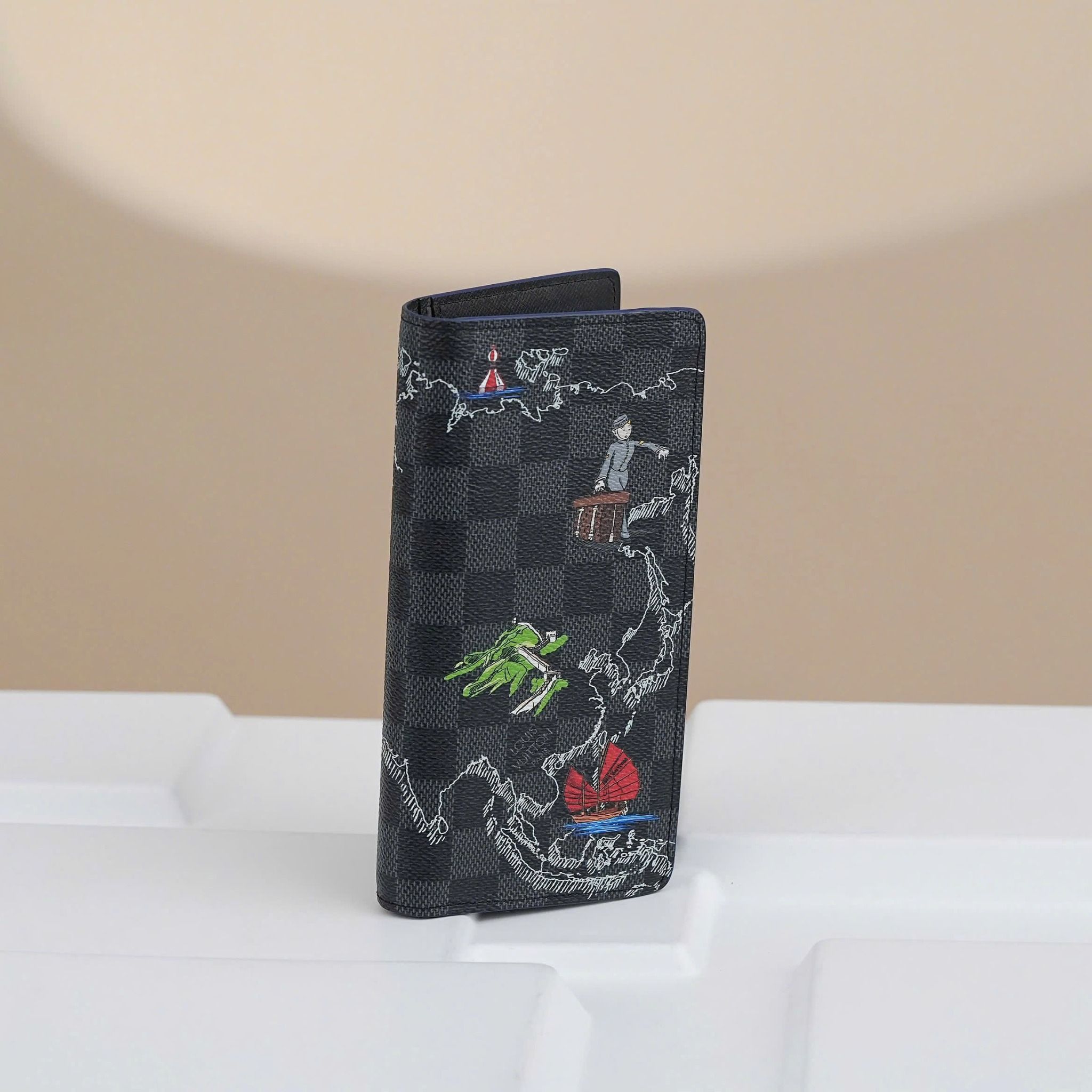 Ví dài Louis Vuitton Brazza Damier Graphite Map of Asia - TTA4861