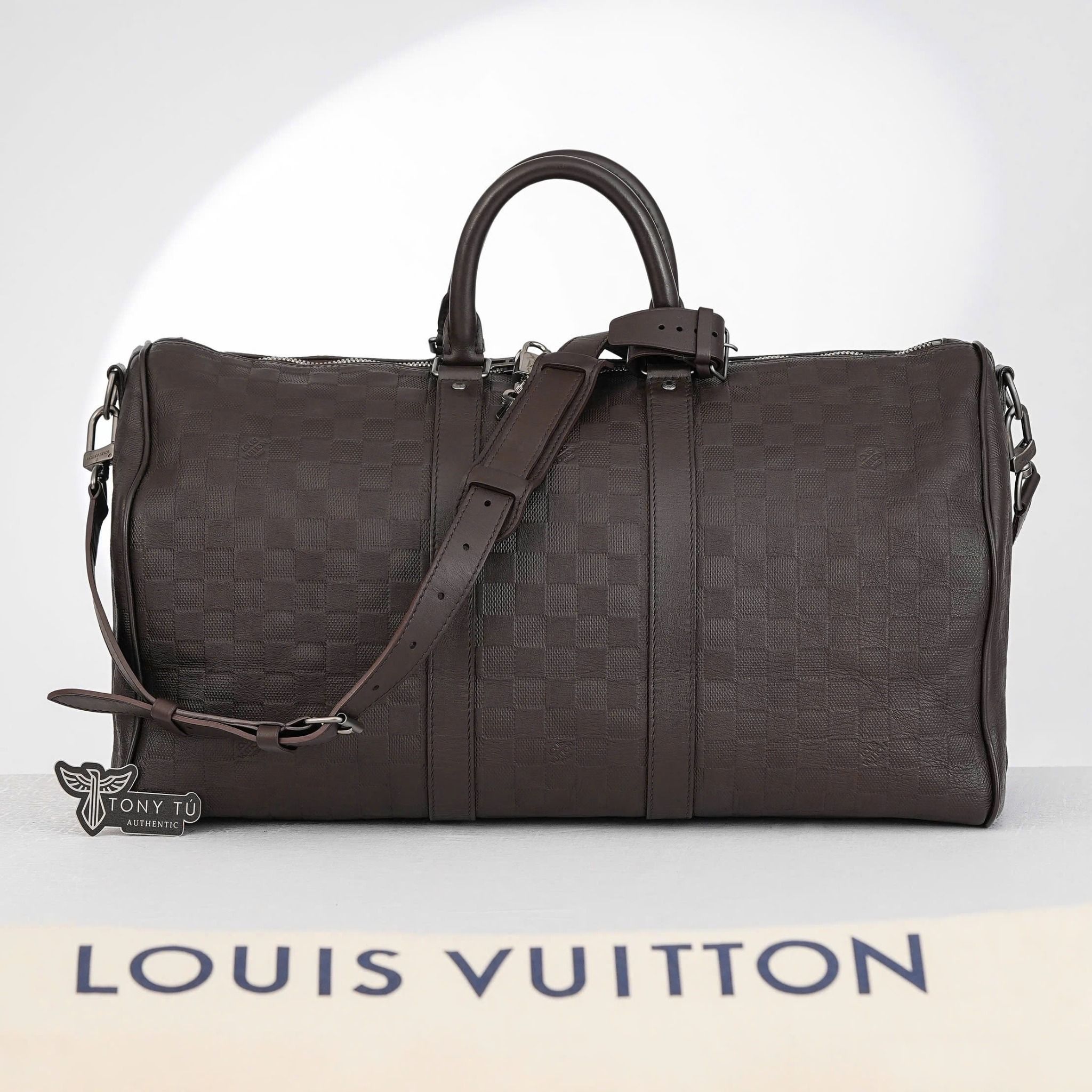 Túi du lịch Louis Vuitton Keepall Bandoulière Brown Damier Infini size 45 (Nâu) - TTA4691