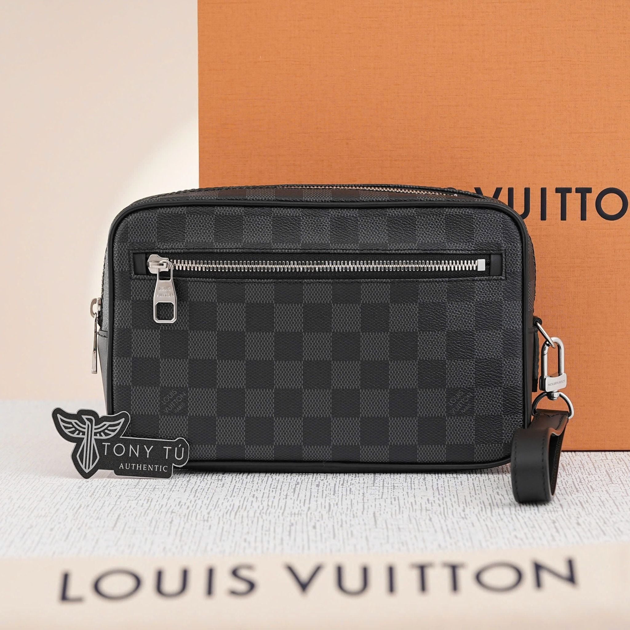Clutch Louis Vuitton Kaisa Damier Graphite (Đen) - TTA4823