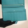 Ví dài Hermès Bearn Bifold Bleu Paon Chèvre Mysore Goatskin - TTA4862