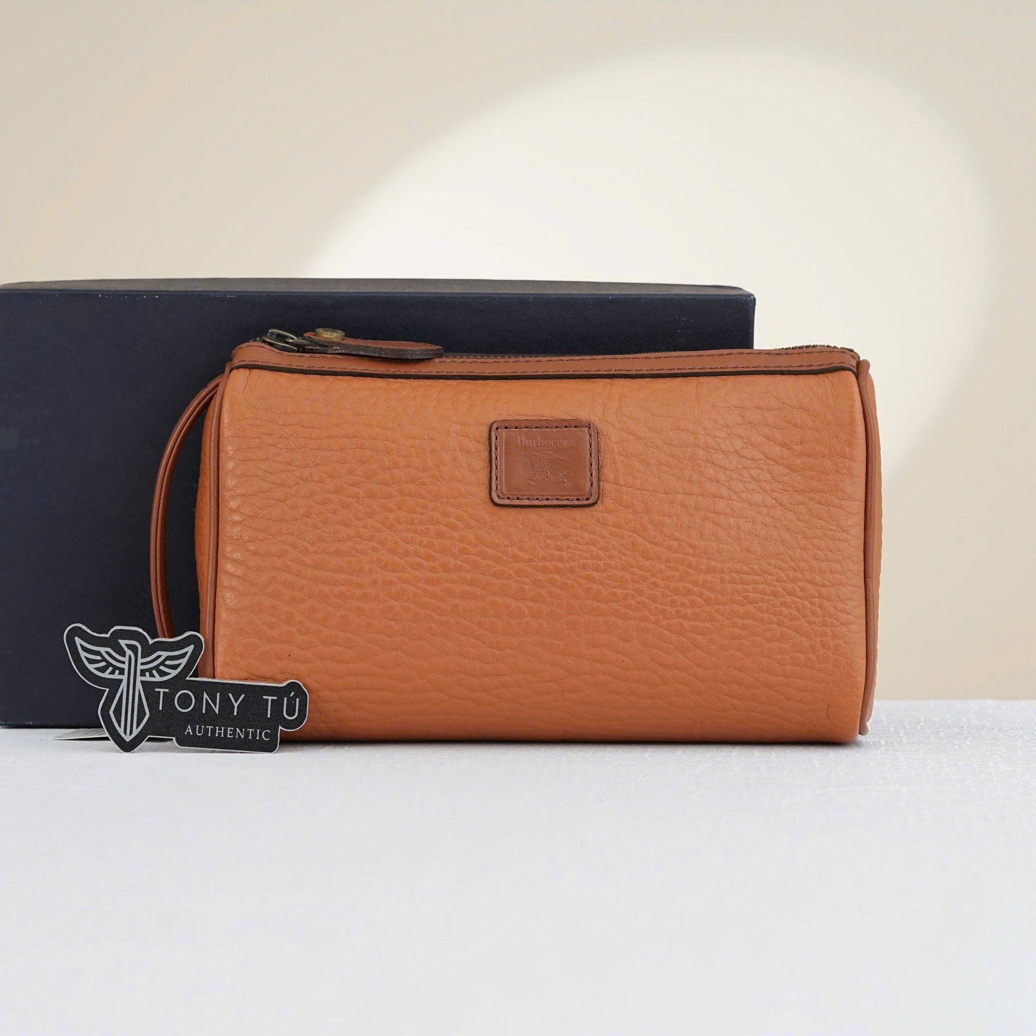 Clutch Burberry London Mini Wash Hybrid Light Brown Cowhide - TTA4930