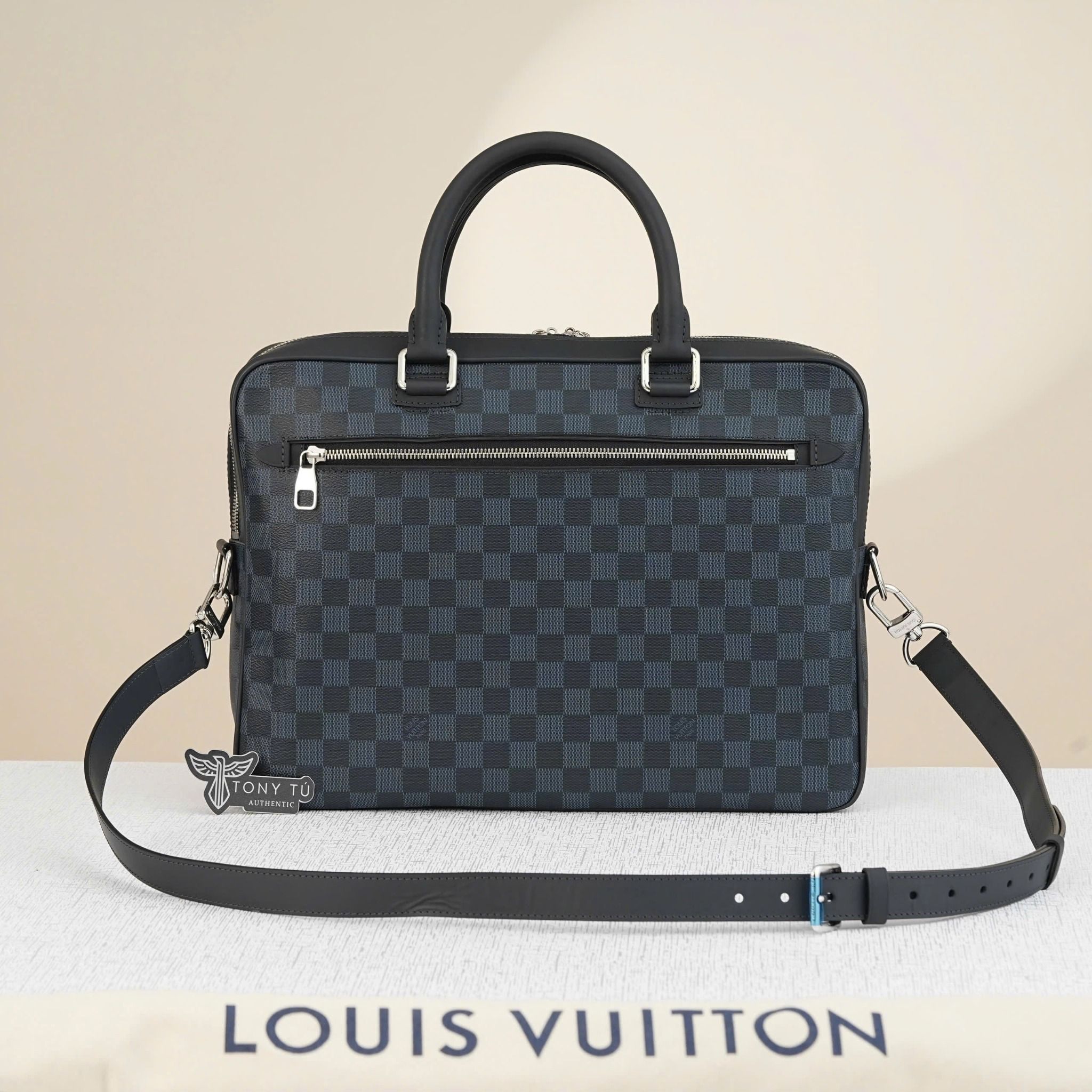 Cặp tài liệu Louis Vuitton Porte Documents Damier Cobalt (Xanh và Đen) size 40 - TTA4934
