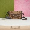 Túi Gucci Mini Jumbo GG Horsebit 1955 Camel Ebony size 18 - TTA5110