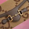 Túi Gucci Mini Jumbo GG Horsebit 1955 Camel Ebony size 18