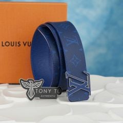 Thắt lưng Louis Vuitton Initiales Reversible Monogram /Taiga (Xanh) size 85 - TTA5179