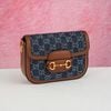 Túi đeo Gucci Blue/Brown GG Horsebit 1955 Edition