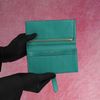 Ví dài Hermès Bearn Bi-fold Bleu Paon Chèvre Mysore