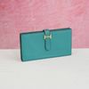 Ví dài Hermès Bearn Bi-fold Bleu Paon Chèvre Mysore