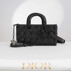 Túi Christian Dior Lady D-Joy Medium Calfskin Diamond Cannage Black (Phiên bản Ultra)