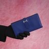 Ví dài Hermès Bearn Bifold Bleu Electrique Epsom - TTA5119