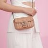 Túi đeo Gucci GG Marmont Taupe Calfskin size Mini (Xám Nâu)