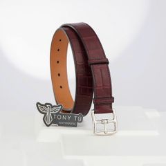 Thắt lưng Hermès Etriviere Rouge Crocodile size 85 - TTA5348