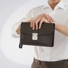 Clutch Louis Vuitton Silver Belaia Brown Taiga (Nâu) - TTA5256