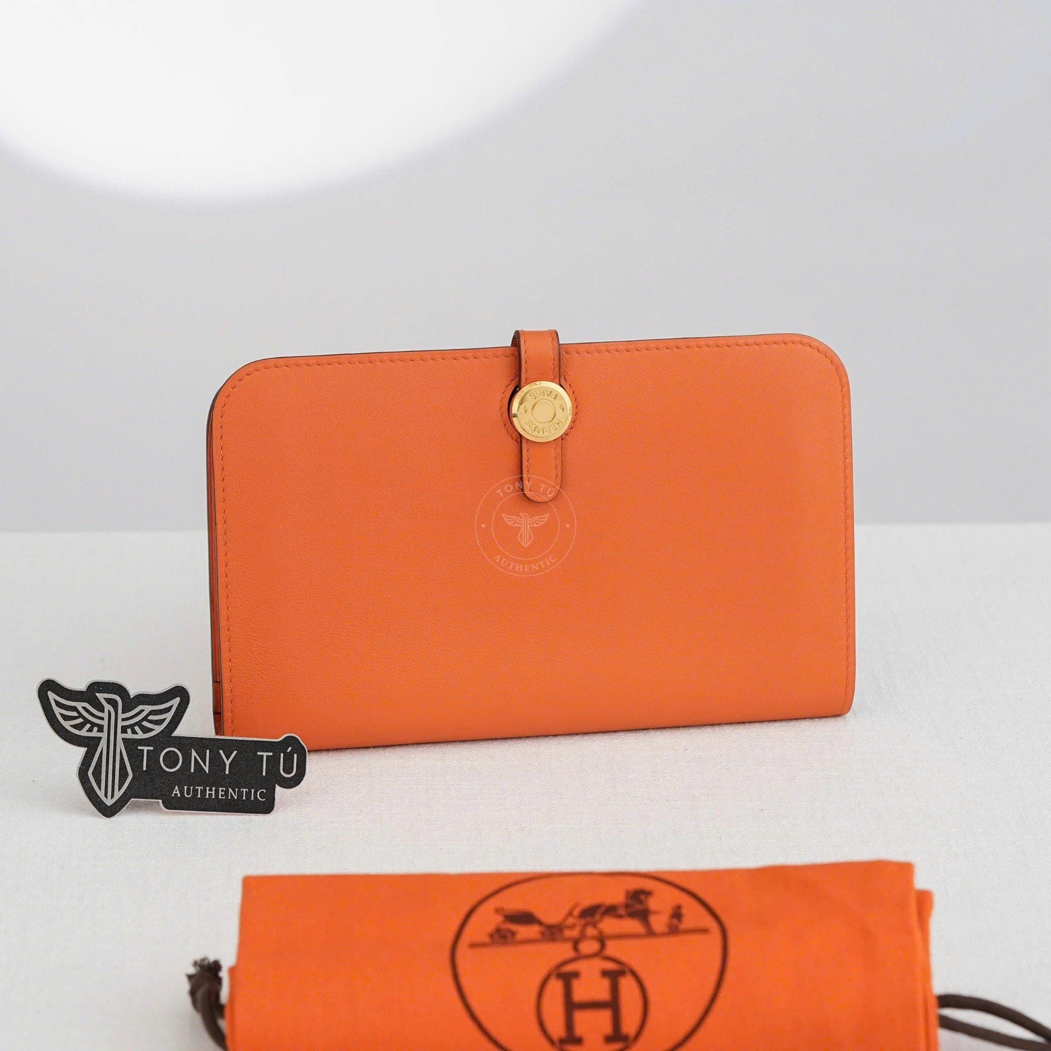 Ví dài Hermès Dogon Compact Swift Apricot