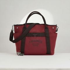 Túi Hermès Sac De Pansage Groom Tote (Nâu/ Đỏ) size 38