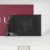 Clutch Gucci Leather Embroidered Logo