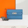 Ví ngắn Hermès Kelly Wallet Bleu Paon Epsom