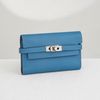 Ví ngắn Hermès Kelly Wallet Bleu Paon Epsom