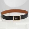 Thắt lưng Hermès PG H Buckle Reversible Togo/Boxcalf size 90 (Nâu Gold /Đen)