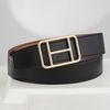 Thắt lưng Hermès PG H Buckle Reversible Togo/Boxcalf size 90 (Nâu Gold /Đen)