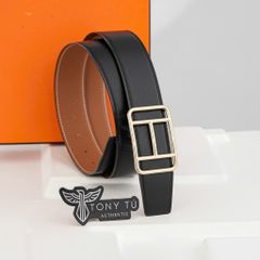 Thắt lưng Hermès PG H Buckle Reversible Togo/Boxcalf size 90 (Nâu Gold /Đen)