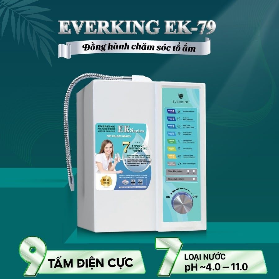 Máy lọc nước điện giải ion kiềm EVERKING EK-79