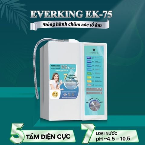 Máy lọc nước điện giải ion kiềm EVERKING EK-75