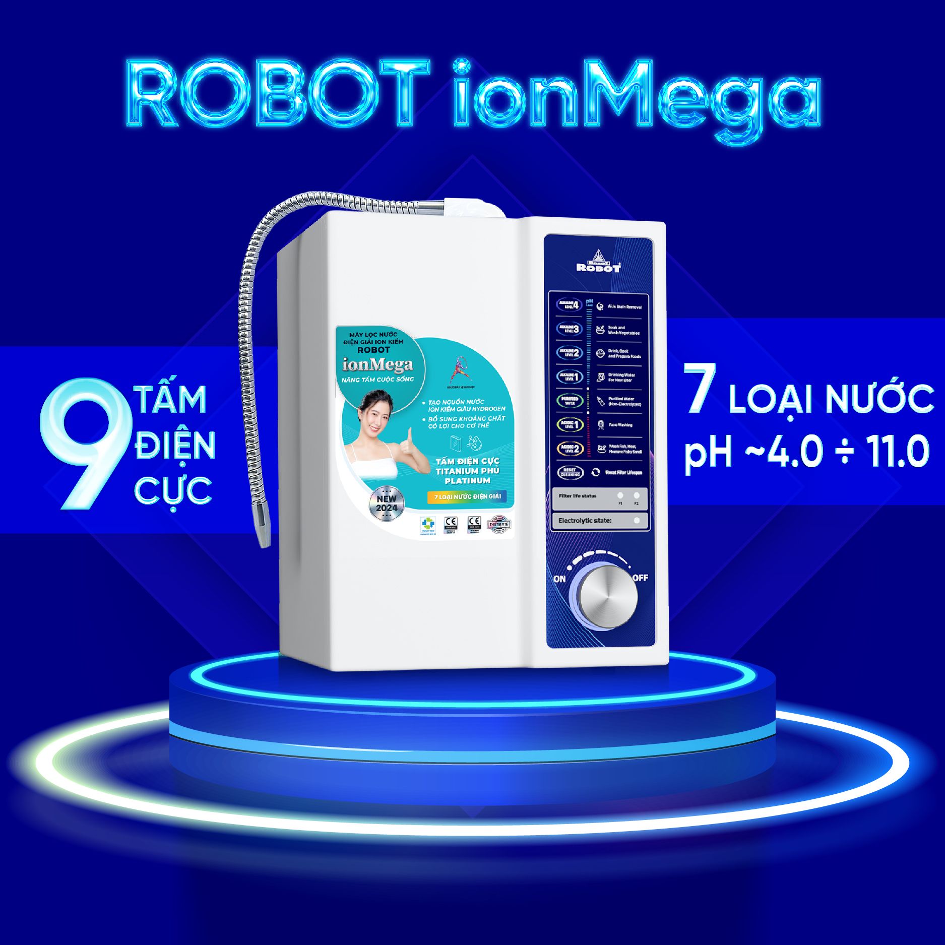 Máy lọc nước điện giải ion kiềm ROBOT ionMega 97