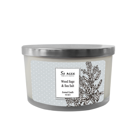 Nến thơm Wood Sage & Sea Salt: \