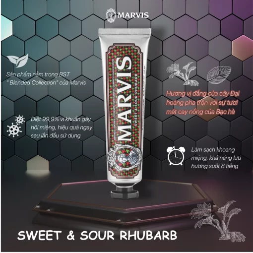 Kem đánh răng Marvis Sweer & Sour Rhubarb 75ml