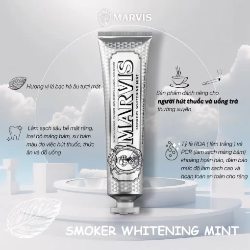 Kem đánh răng Marvis Smokers Whitening Mint 85ml